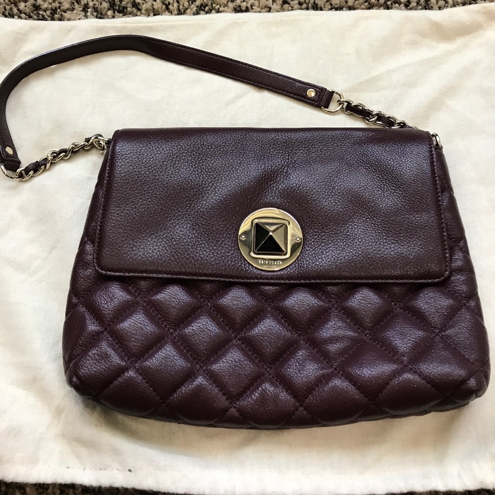 KATE SPADE NWOT BURGUNDY QUILTED CLUTCH
